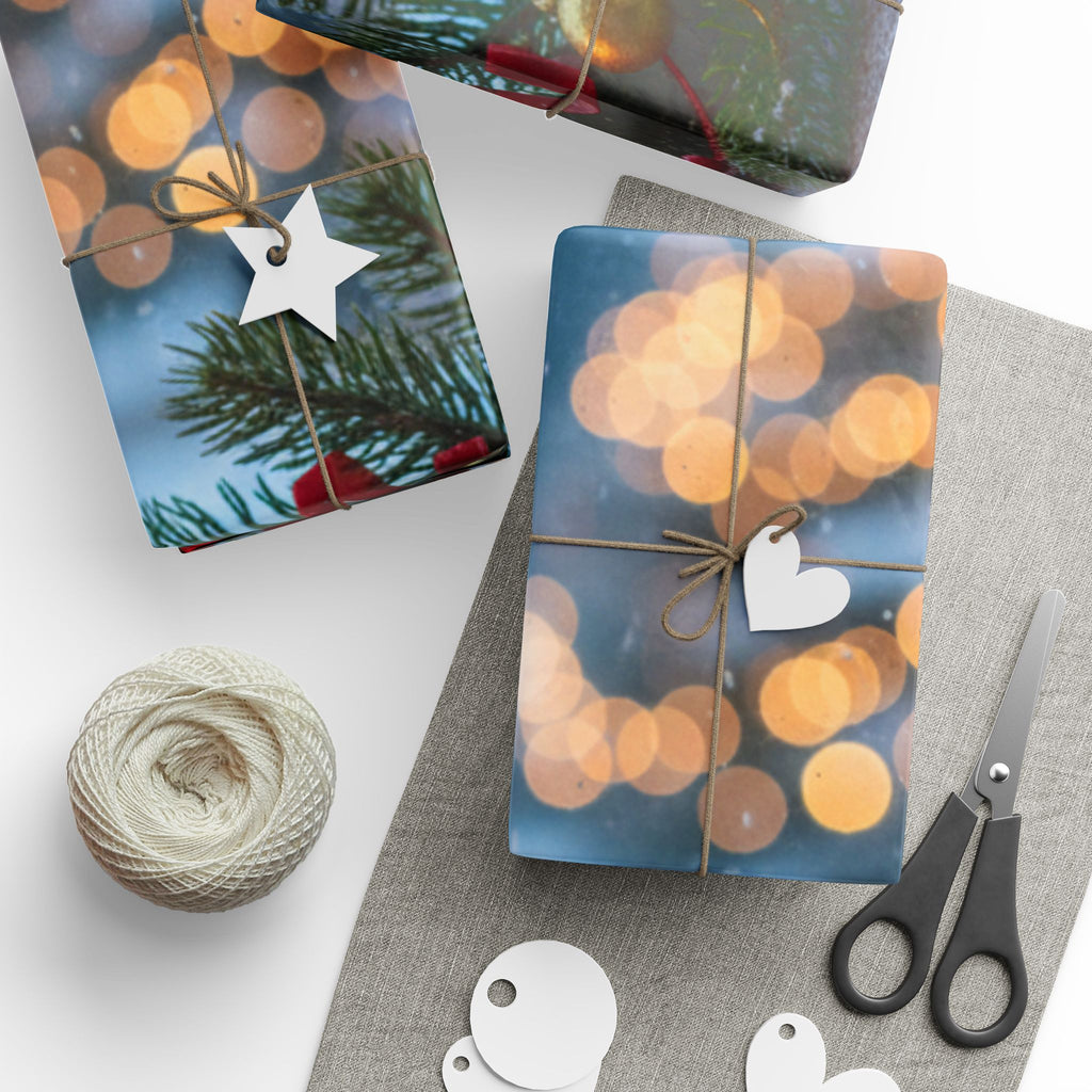 Christmas Window Scene Wrapping Paper — Holiday Candle & Tree Gift Wrap