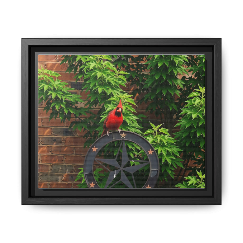 Cardinal on Star Wheel — Framed Matte Canvas Wall Art