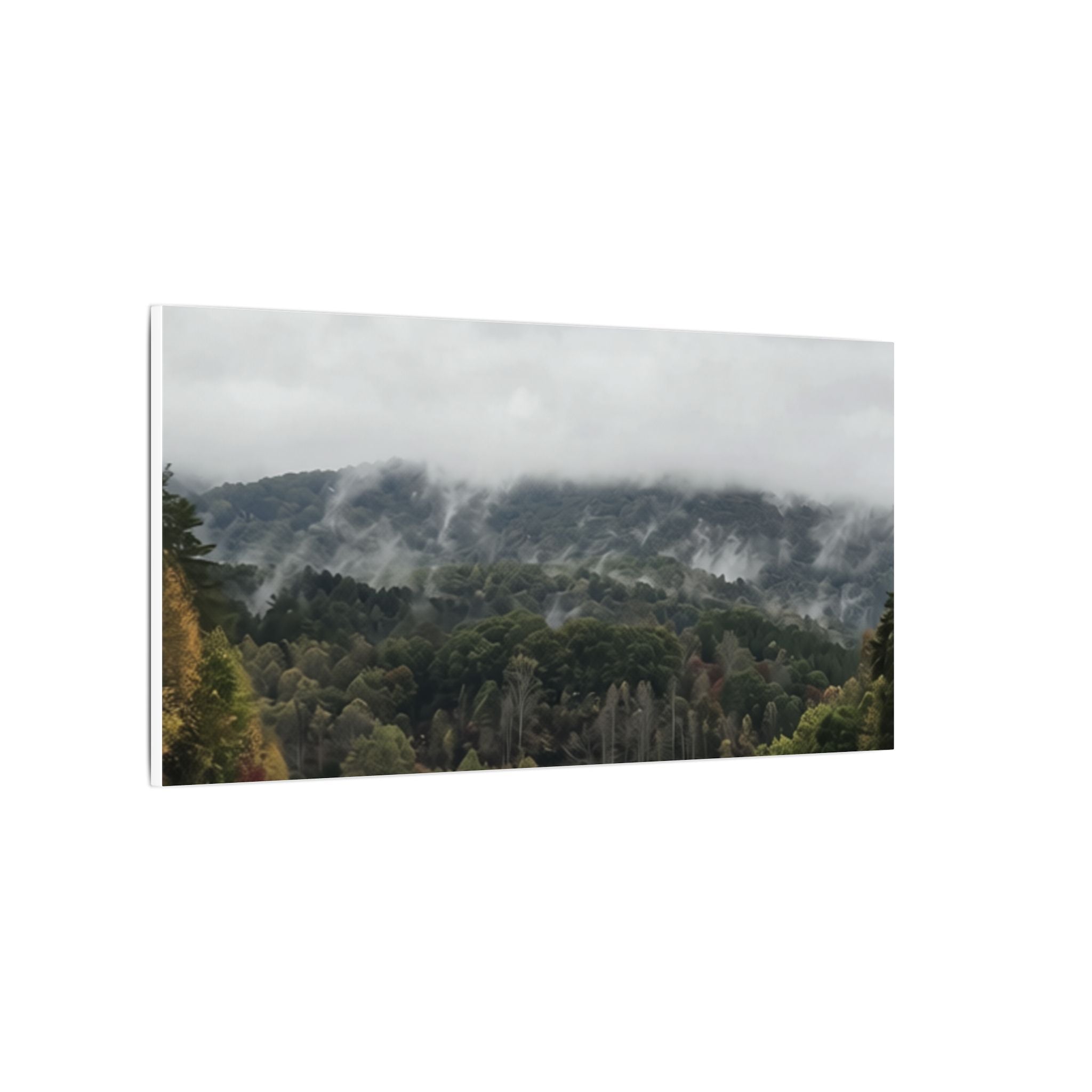 Foggy Blue Ridge Mountain Road Matte Canvas — Stretched Landscape Wall Art
