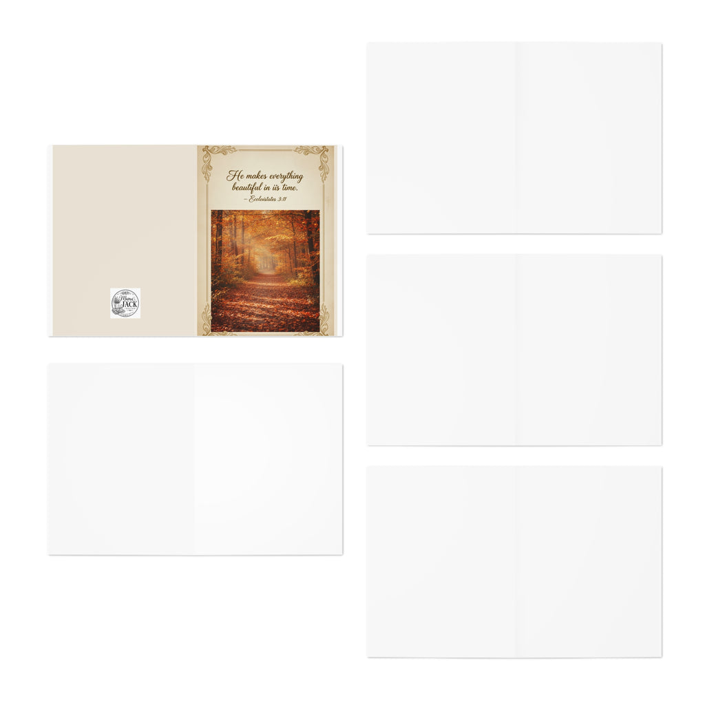 Autumn Blessings Greeting Cards (5-Pack) — Scripture Thankful Thanksgiving Note Set
