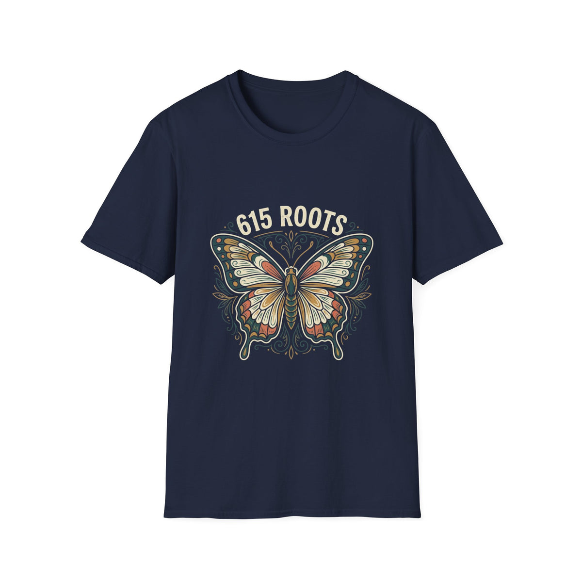 Butterfly Floral T-Shirt – "615 Roots" Vintage Nature Graphic Tee