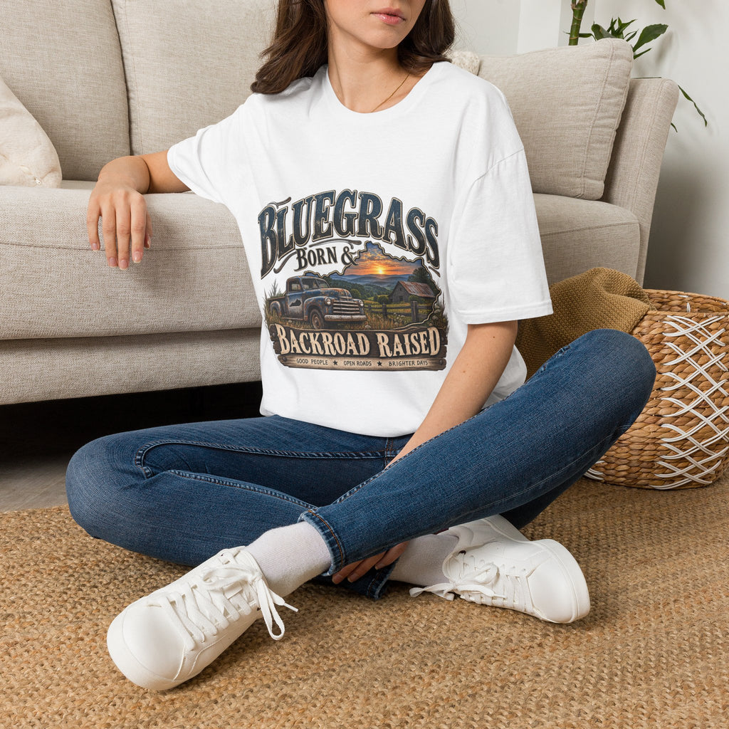 Bluegrass Born & Backroad Raised T-Shirt — Country Sunset Graphic Tee