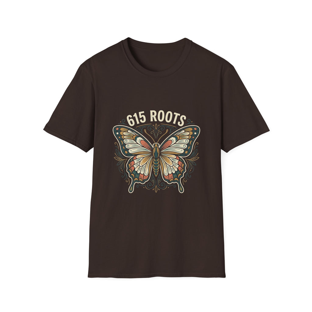 Butterfly Floral T-Shirt – "615 Roots" Vintage Nature Graphic Tee