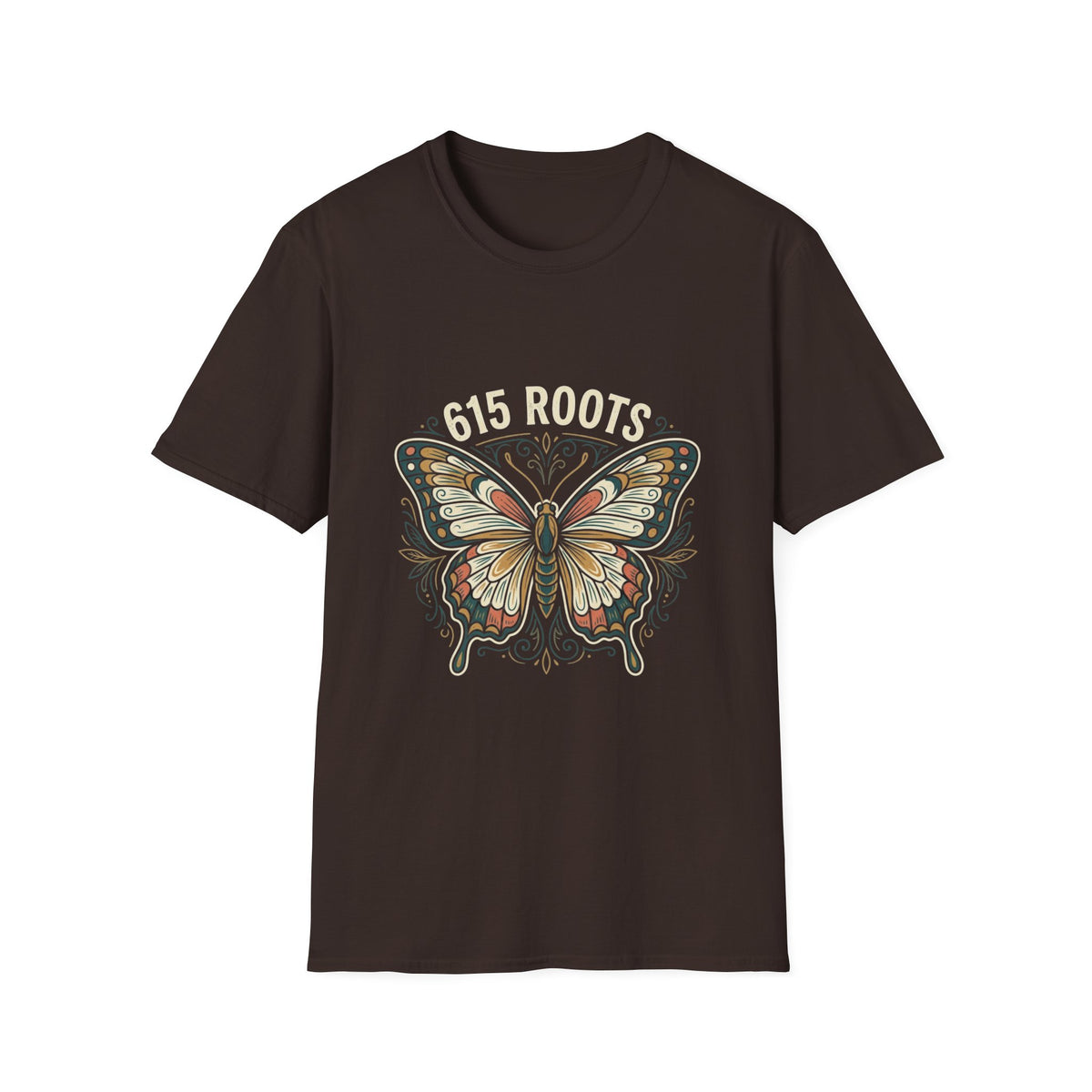Butterfly Floral T-Shirt – "615 Roots" Vintage Nature Graphic Tee
