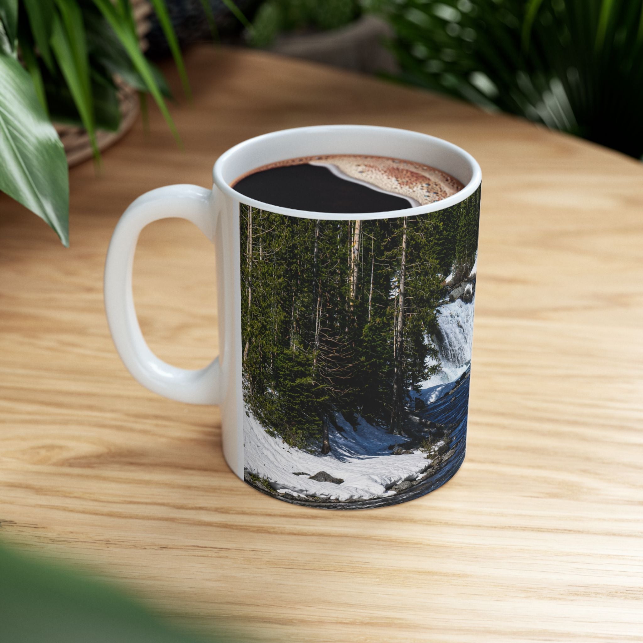 Waterfall Scenic Ceramic Mug - Nature River Landscape Coffee Cup (11oz, 15oz)