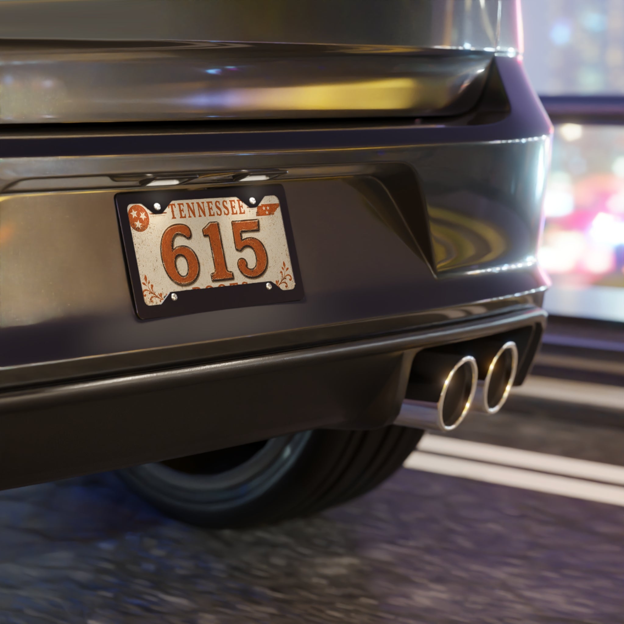Tennessee 615 Roots Vanity Plate — Rustic Retro License Tag