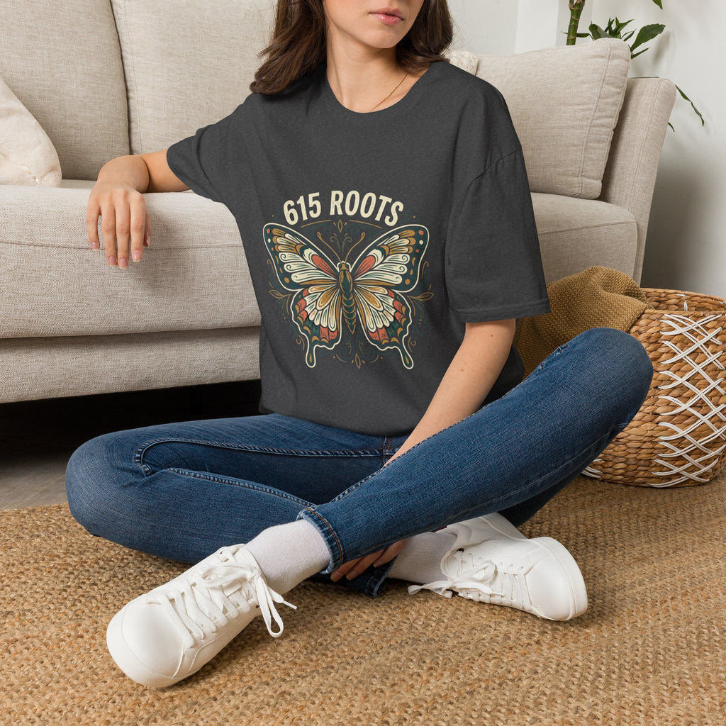 Butterfly Floral T-Shirt – "615 Roots" Vintage Nature Graphic Tee