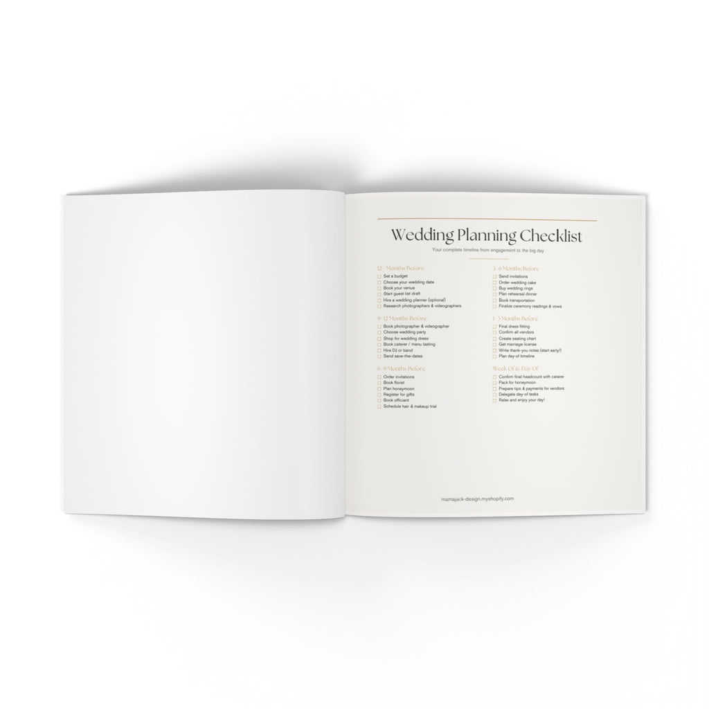 Wedding Planner Softcover Photo Book — Elegant Keepsake Wedding Planning Guide