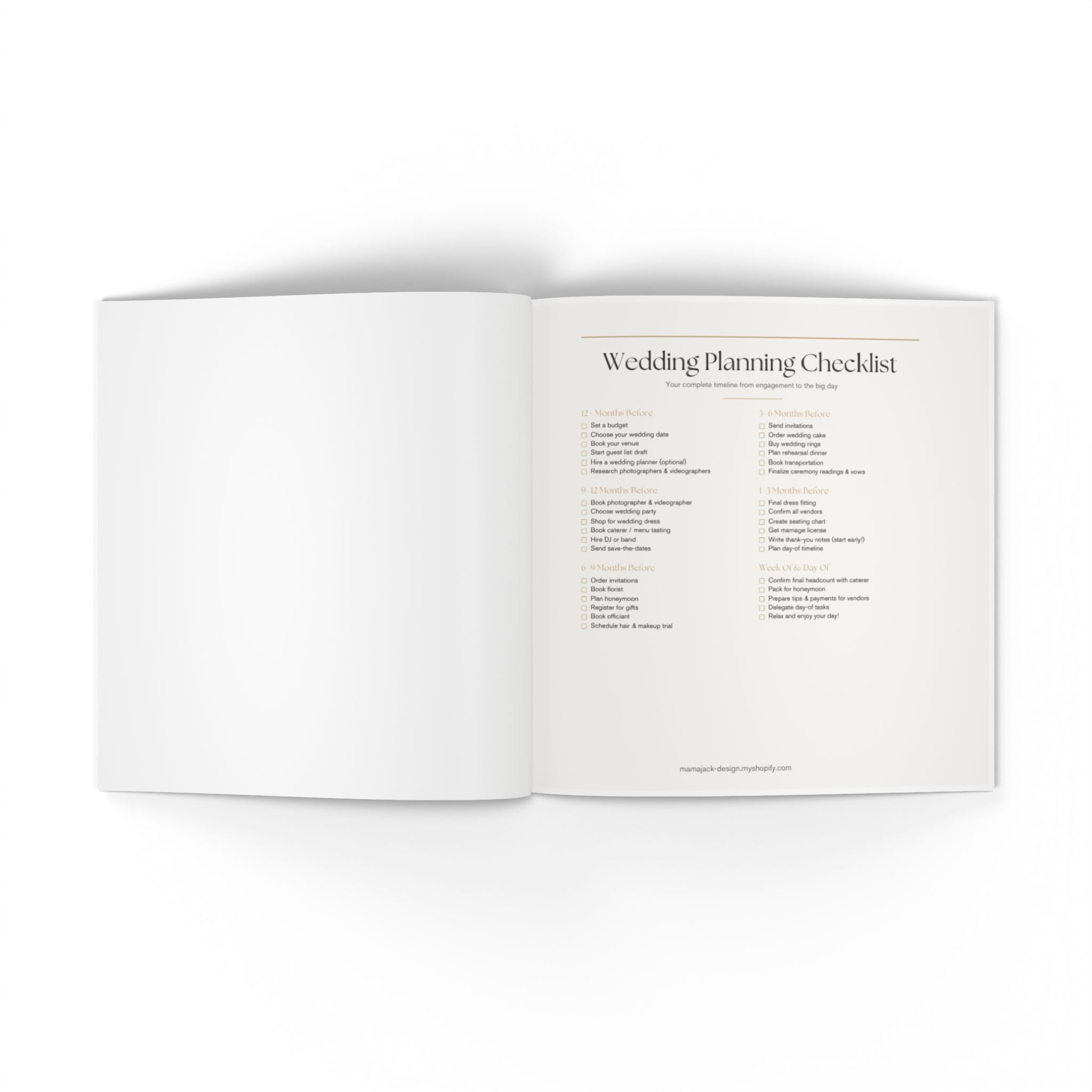 Wedding Planner Softcover Photo Book — Elegant Keepsake Wedding Planning Guide
