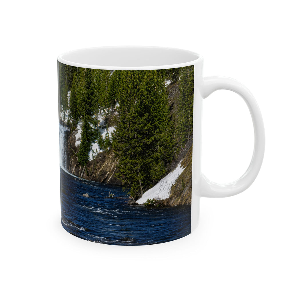 Waterfall Scenic Ceramic Mug - Nature River Landscape Coffee Cup (11oz, 15oz)