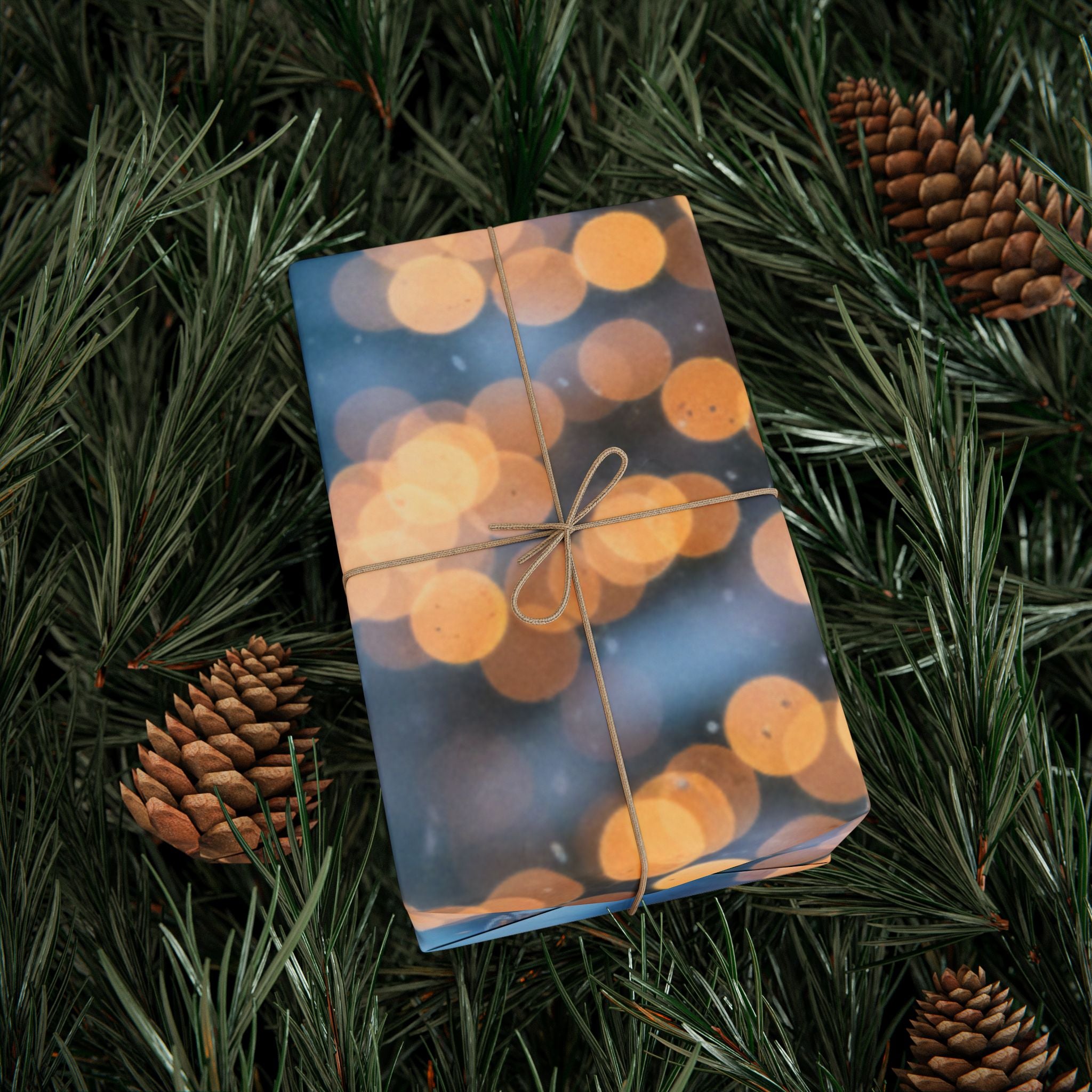 Christmas Window Scene Wrapping Paper — Holiday Candle & Tree Gift Wrap