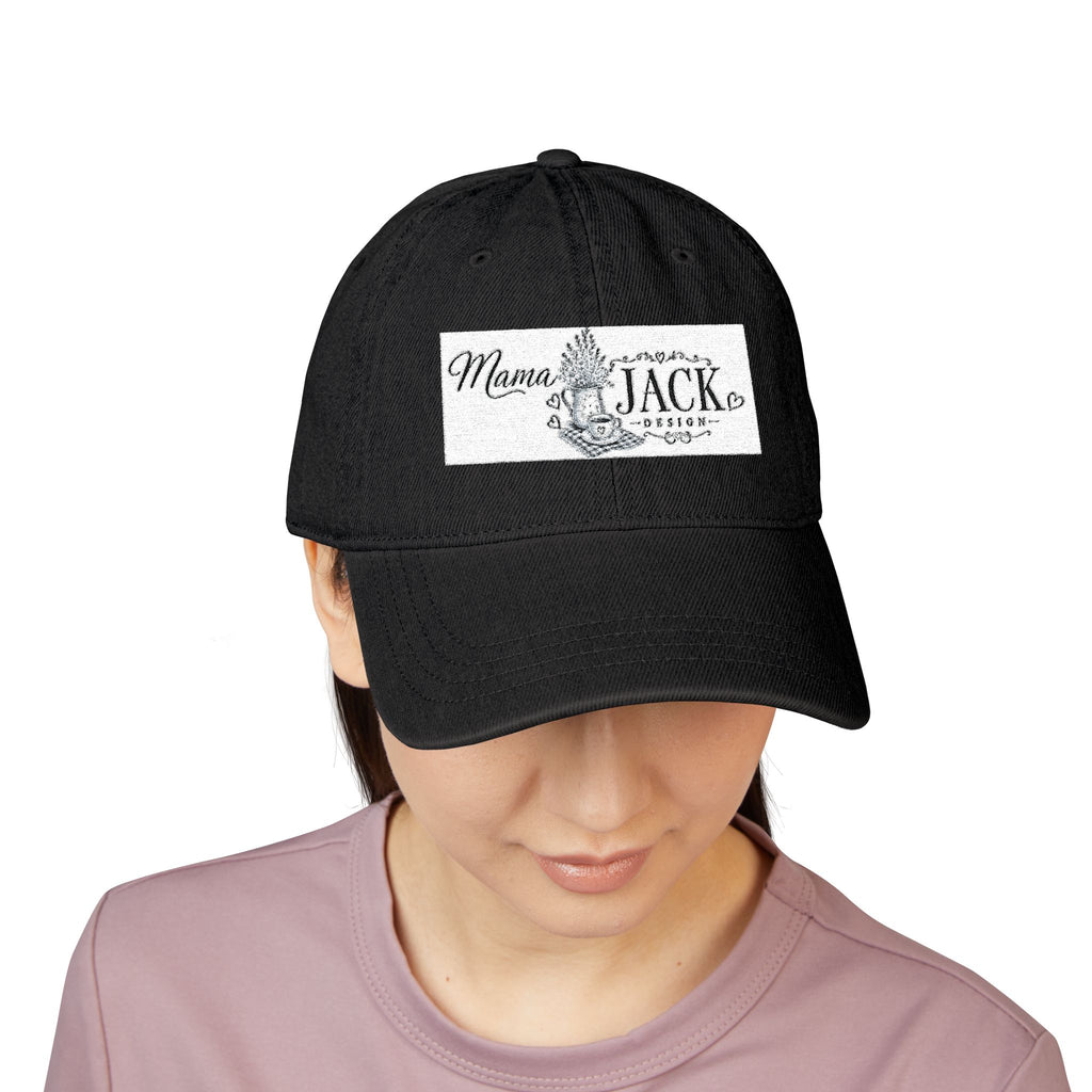 Mama Jack Embroidered Denim Hat - Vintage Floral Patch Cap