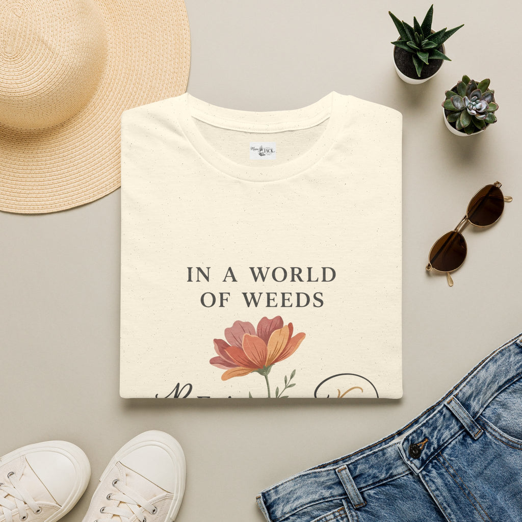T‑Shirt — "In a World of Weeds, Be a Wildflower" Floral Graphic Tee