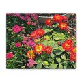 Floral Garden Canvas Print — Vibrant Red & Pink Dahlias Stretched Wall Art