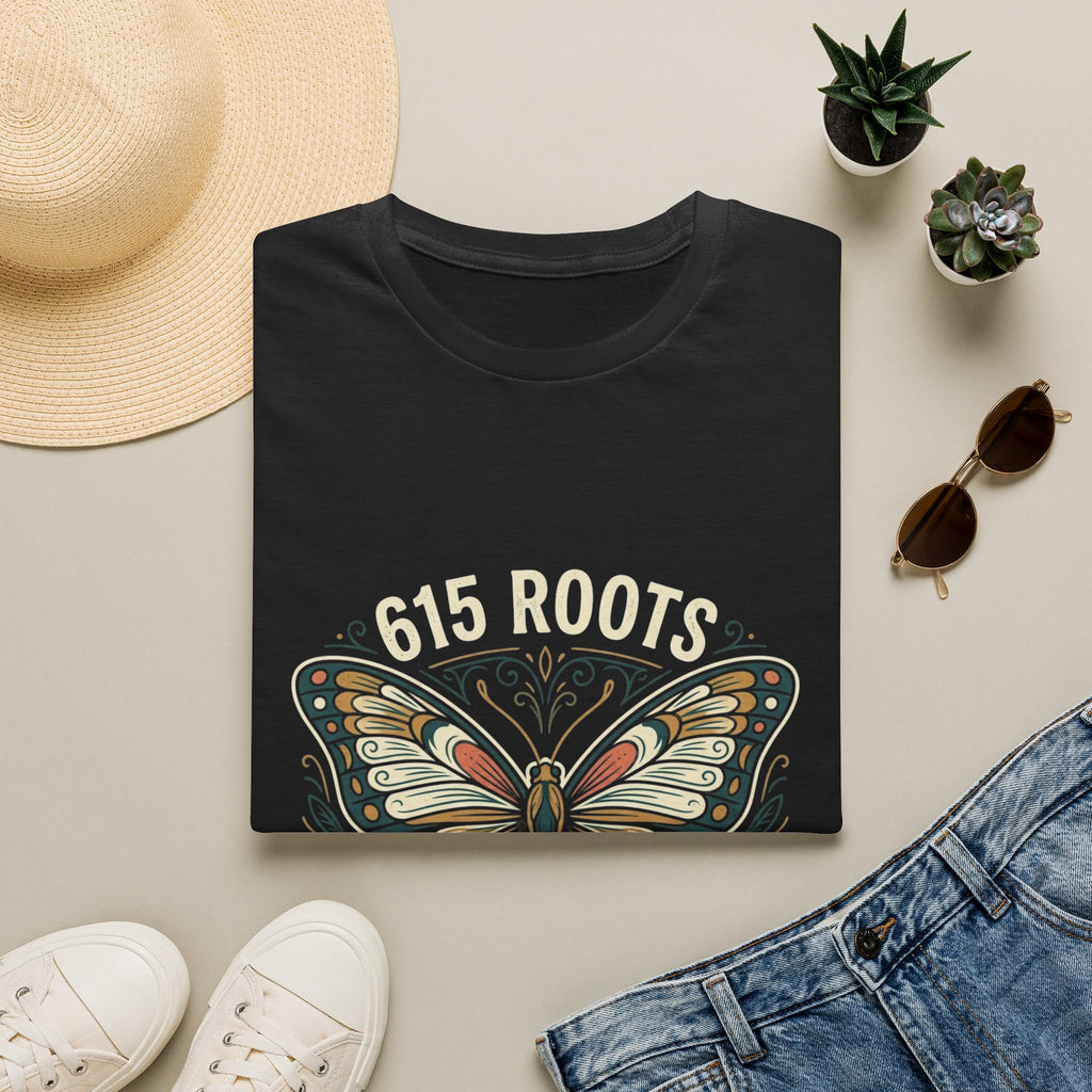 Butterfly Floral T-Shirt – "615 Roots" Vintage Nature Graphic Tee