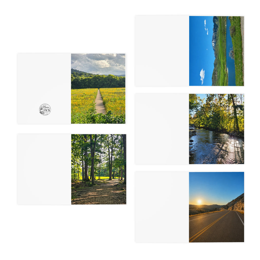 Nature Photo Greeting Cards (5-Pack) — Scenic Landscape Blank Inside