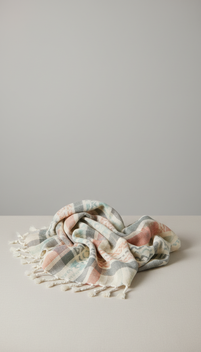Hand-thrown Cotton Throw With Subtle Fringe