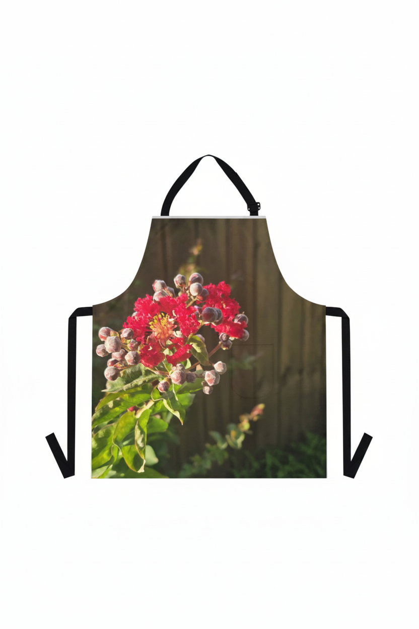 Floral Blossom Apron - Pink Crepe Myrtle Garden Print