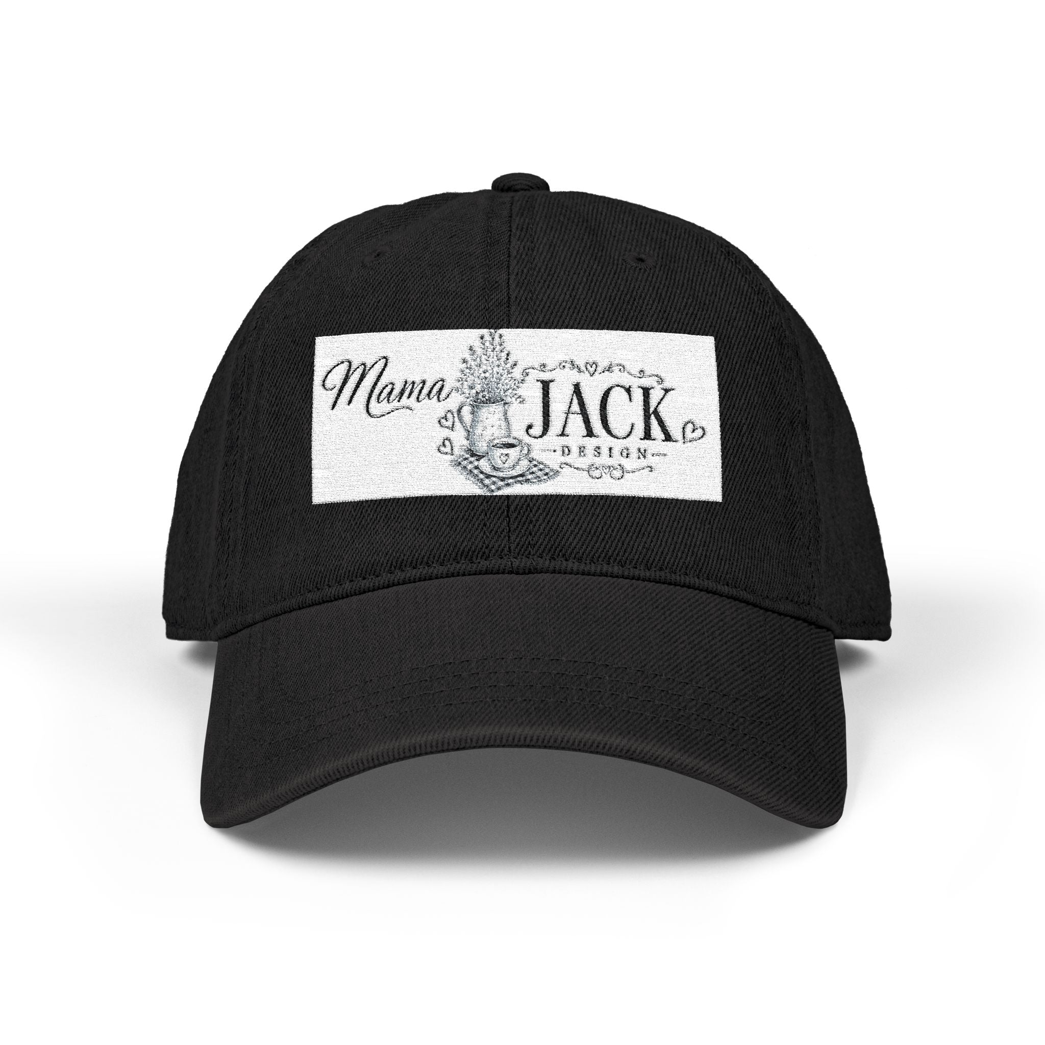 Mama Jack Embroidered Denim Hat - Vintage Floral Patch Cap