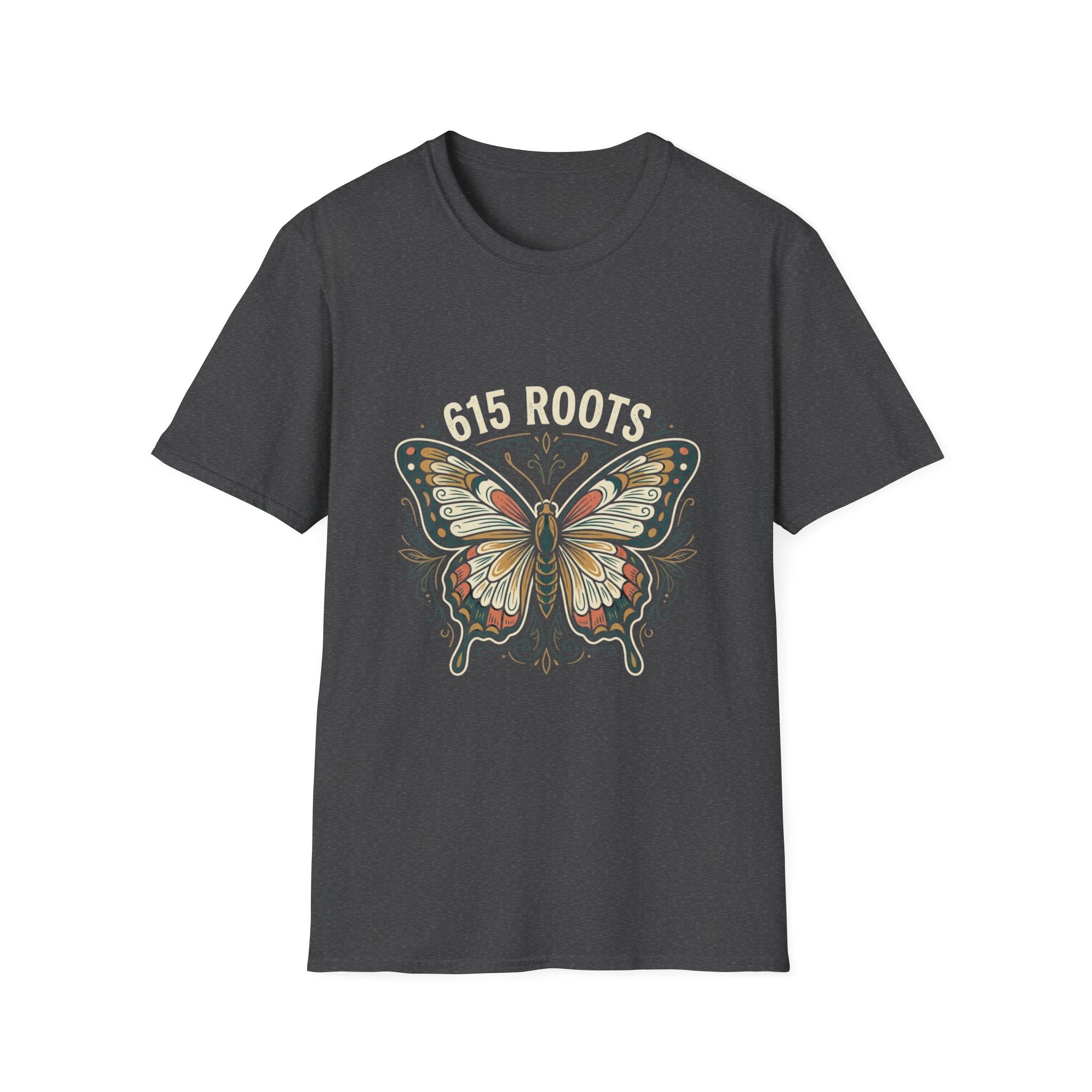 Butterfly Floral T-Shirt – "615 Roots" Vintage Nature Graphic Tee
