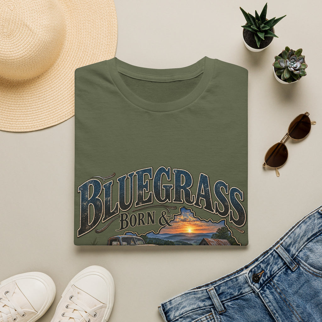 Bluegrass Born & Backroad Raised T-Shirt — Country Sunset Graphic Tee