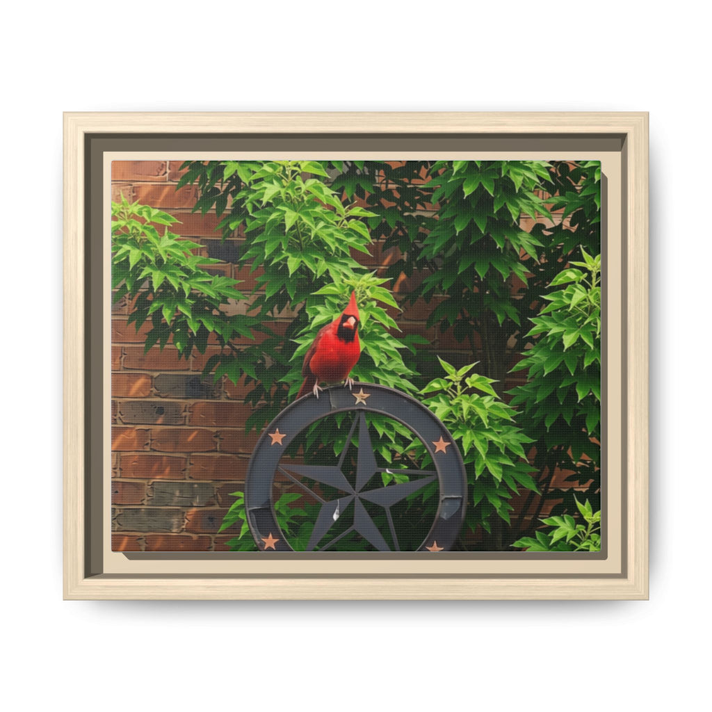 Cardinal on Star Wheel — Framed Matte Canvas Wall Art