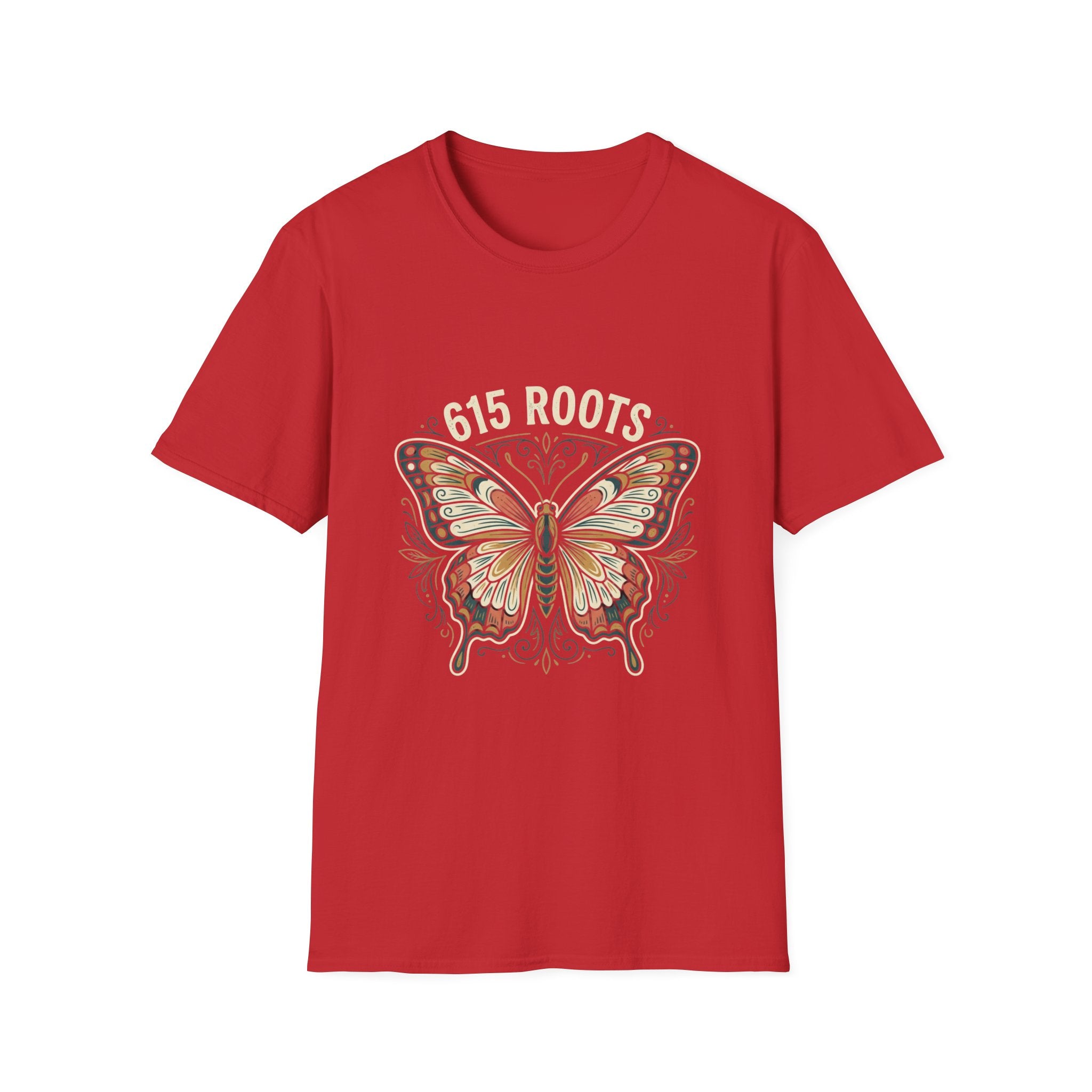 Butterfly Floral T-Shirt – "615 Roots" Vintage Nature Graphic Tee