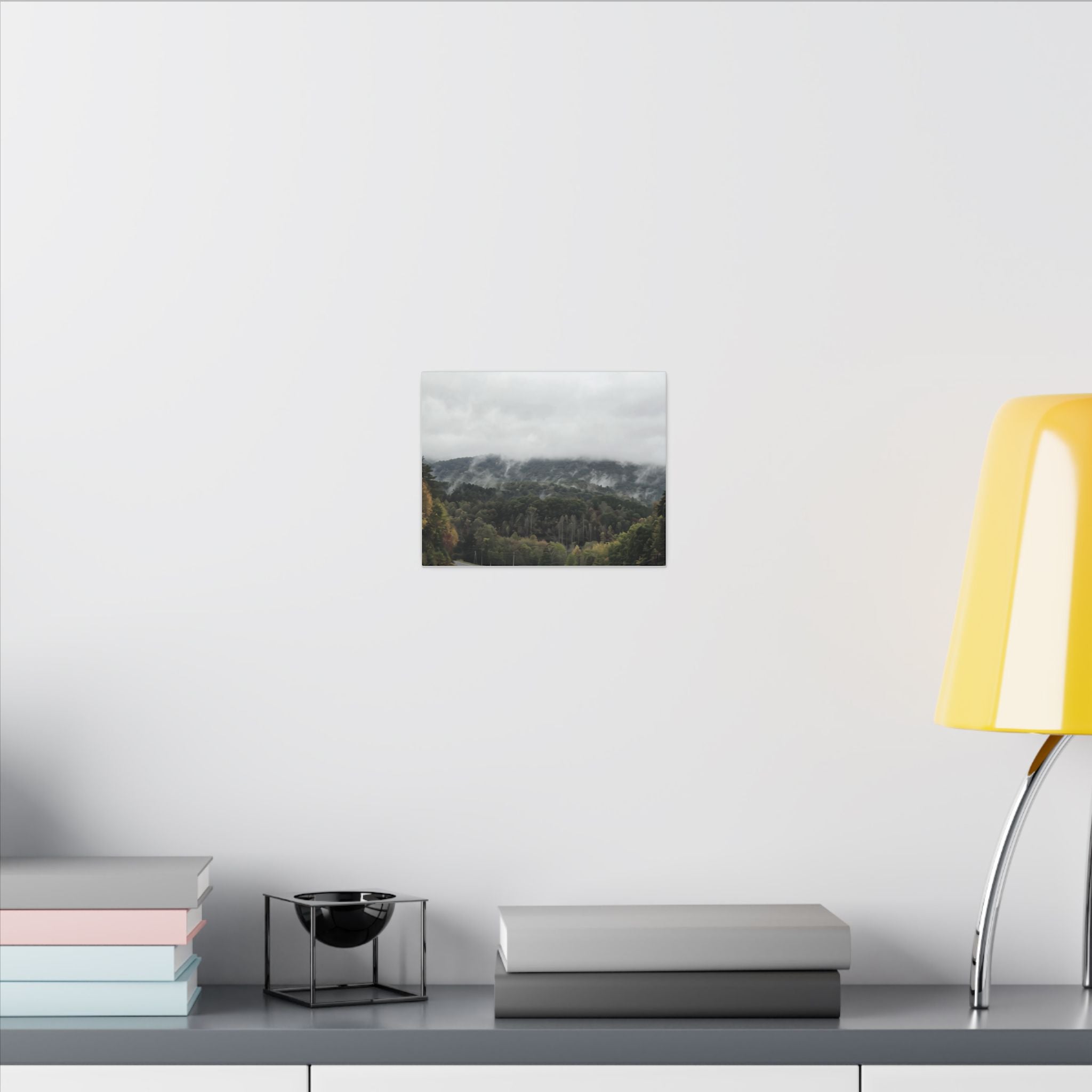 Foggy Blue Ridge Mountain Road Matte Canvas — Stretched Landscape Wall Art