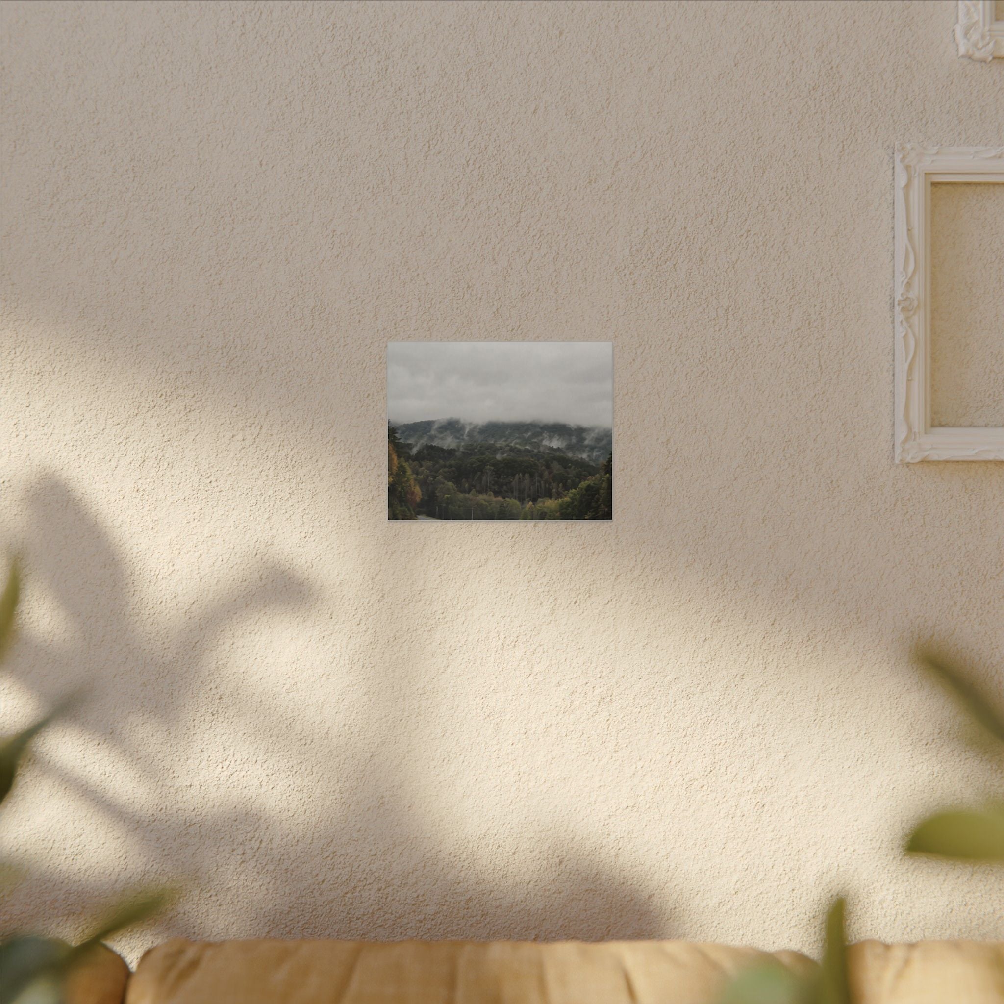 Foggy Blue Ridge Mountain Road Matte Canvas — Stretched Landscape Wall Art