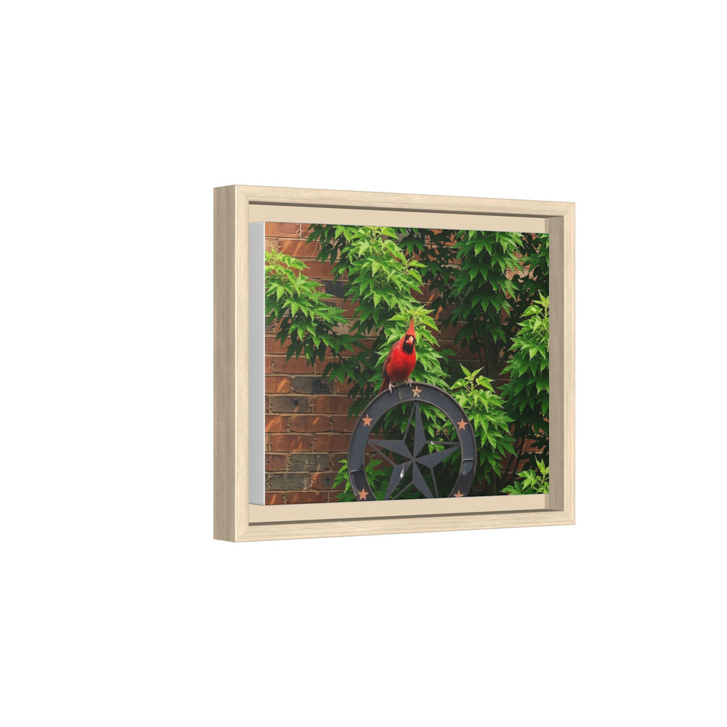 Cardinal on Star Wheel — Framed Matte Canvas Wall Art