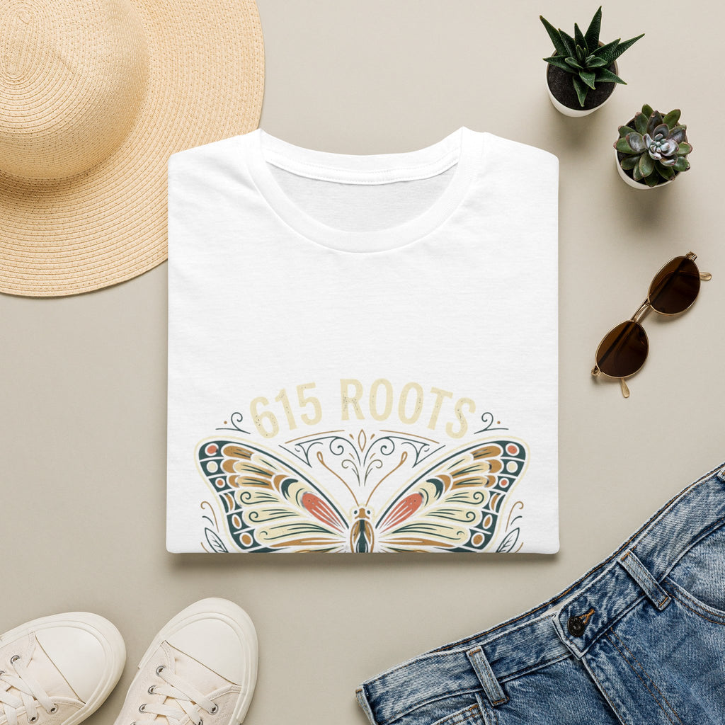 Butterfly Floral T-Shirt – "615 Roots" Vintage Nature Graphic Tee