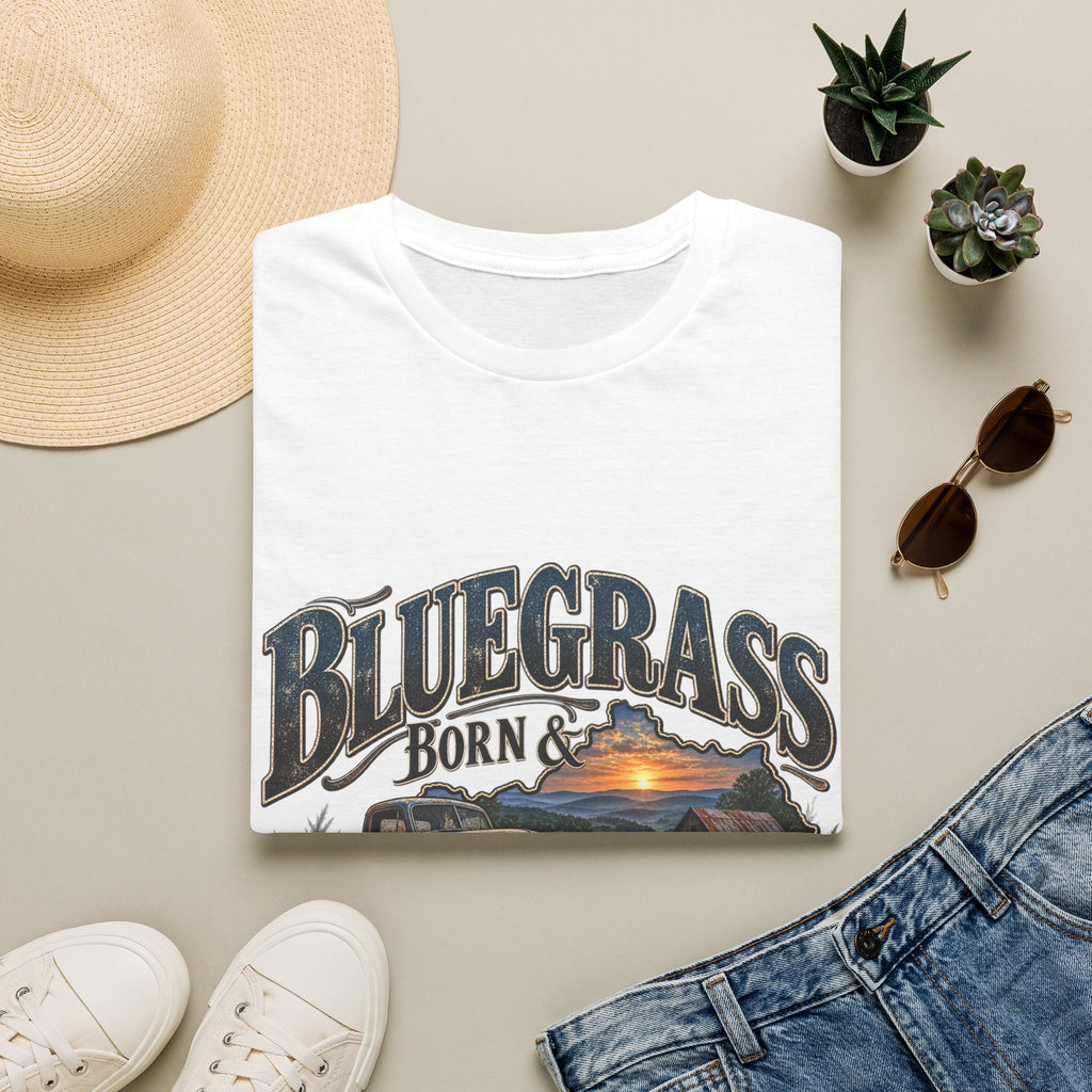 Bluegrass Born & Backroad Raised T-Shirt — Country Sunset Graphic Tee