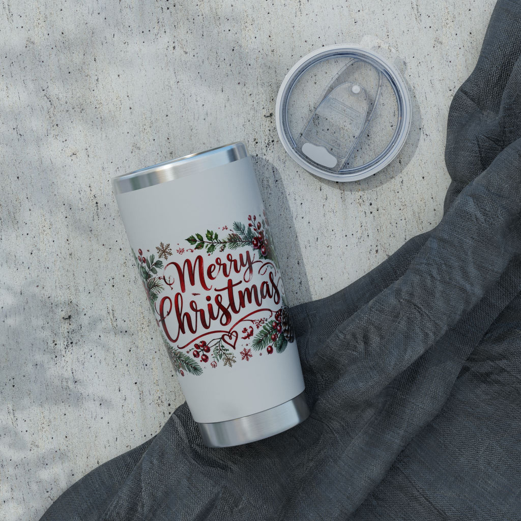 Christmas Tumbler — Merry Christmas Holiday 20oz Insulated Travel Cup
