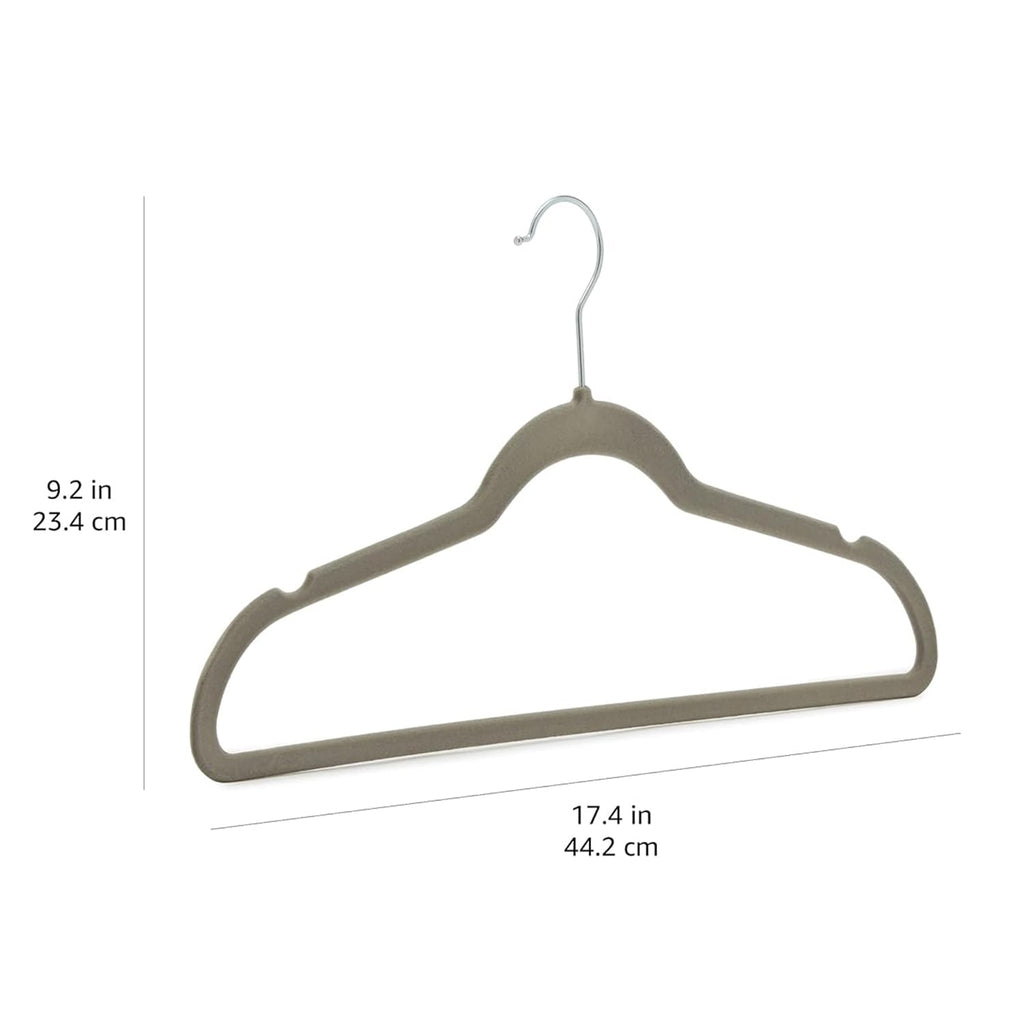 Amazon Basics Slim Velvet Non-Slip Space Saving Suit Clothes Hangers, Closet Organizer, Black, 50-Pack