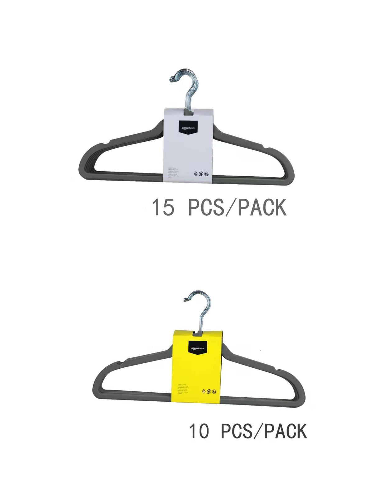 Amazon Basics Slim Velvet Non-Slip Space Saving Suit Clothes Hangers, Closet Organizer, Black, 50-Pack