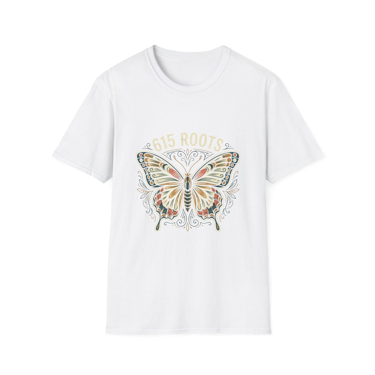 Butterfly Floral T-Shirt – "615 Roots" Vintage Nature Graphic Tee