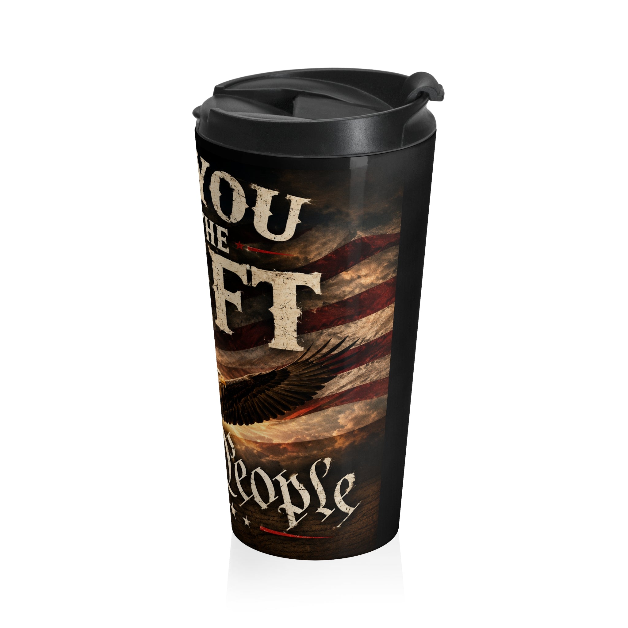 Travel Mug - "Can You Feel The Shift" Patriotic Eagle Stainless Steel Tumbler