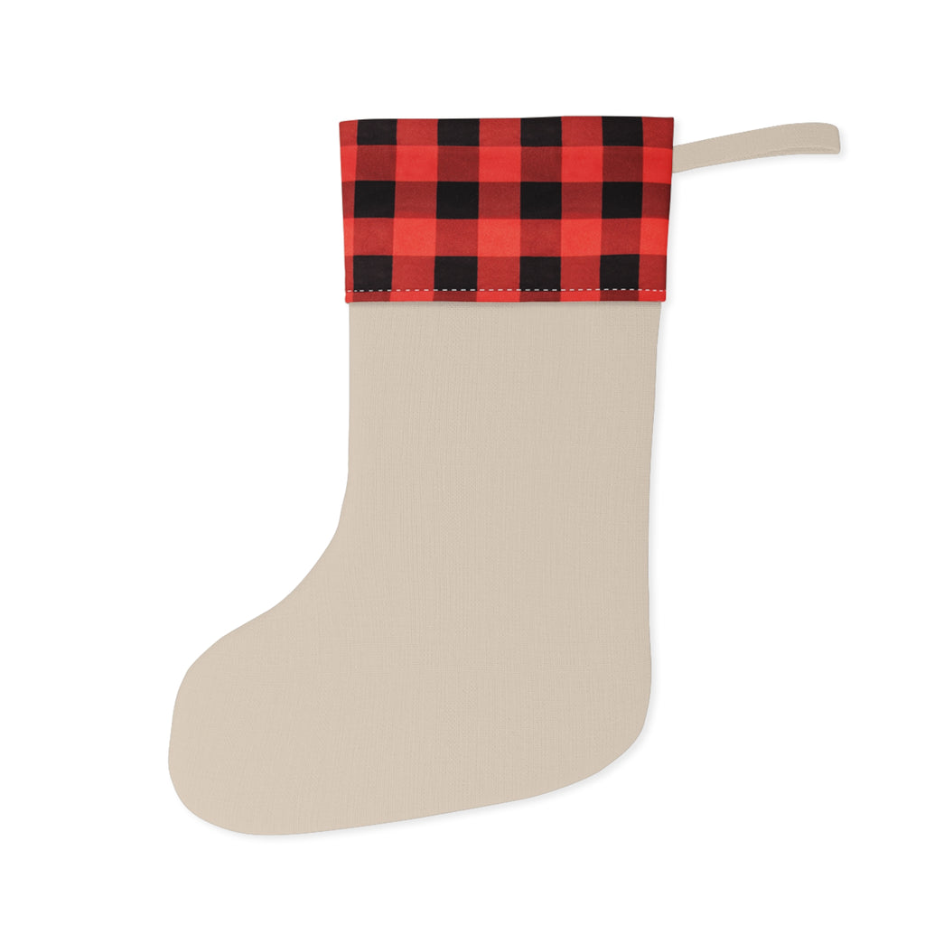 Buffalo Plaid Christmas Stocking — 'Believe in a Brighter Tomorrow' Holiday Stocking
