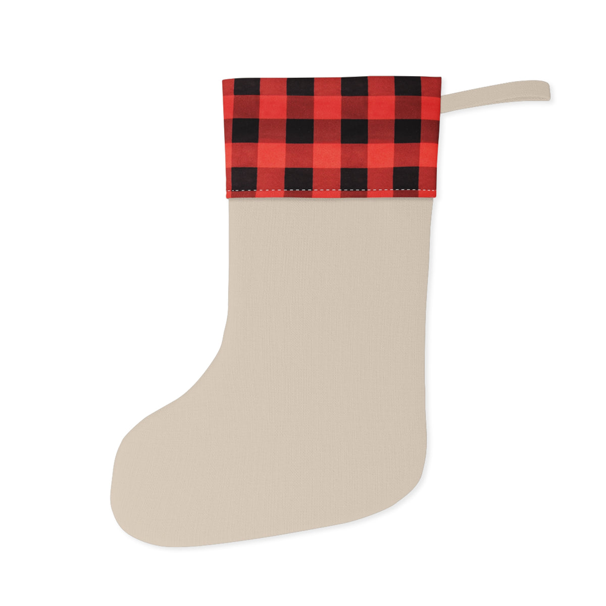 Buffalo Plaid Christmas Stocking — 'Believe in a Brighter Tomorrow' Holiday Stocking
