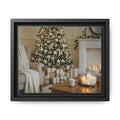 Framed Holiday Canvas Print — Cozy Christmas Living Room Wall Art