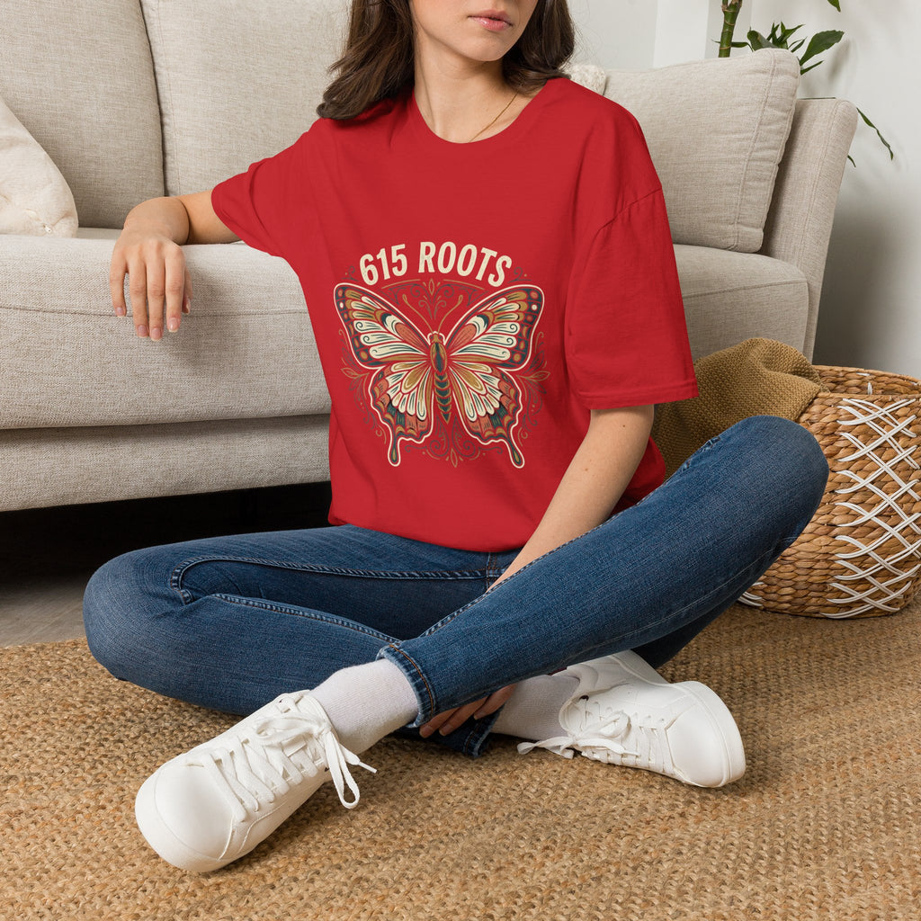Butterfly Floral T-Shirt – "615 Roots" Vintage Nature Graphic Tee