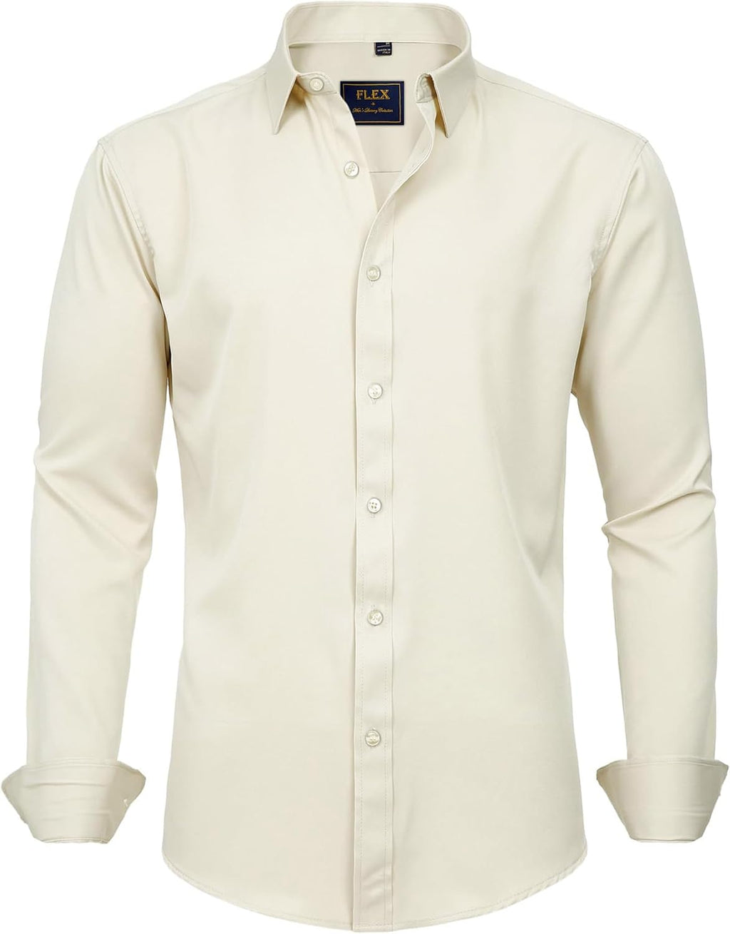 J.VER Men's Dress Shirts Solid Long Sleeve Stretch Wrinkle-Free Formal Shirt Business Casual Button Down Shirts