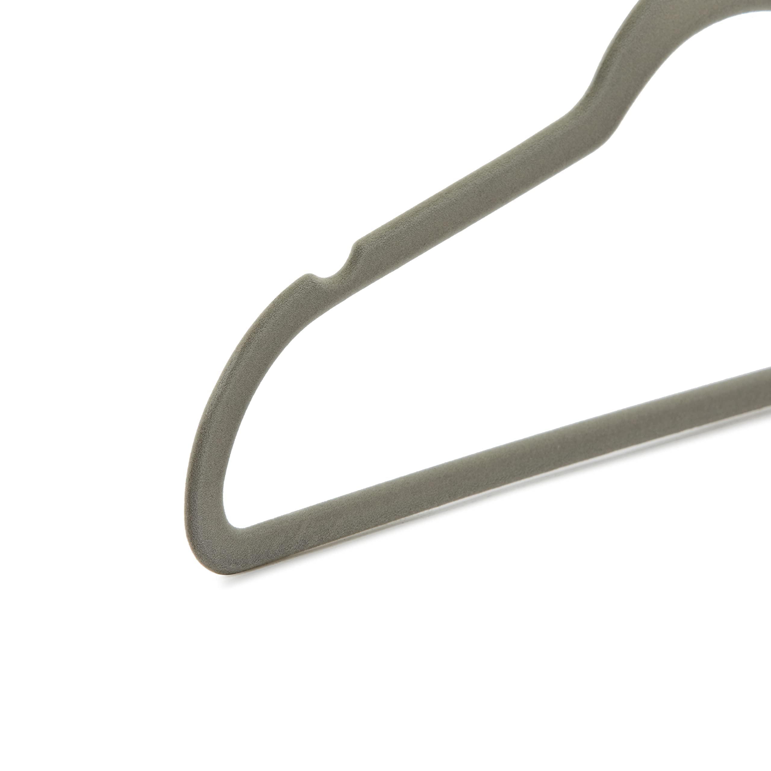 Amazon Basics Slim Velvet Non-Slip Space Saving Suit Clothes Hangers, Closet Organizer, Black, 50-Pack
