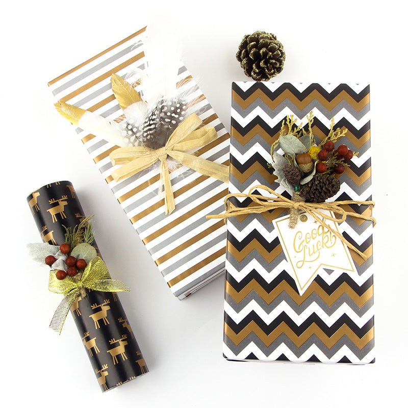 Minimalist Bronze Gold Polka Dot Gift Wrapping Paper