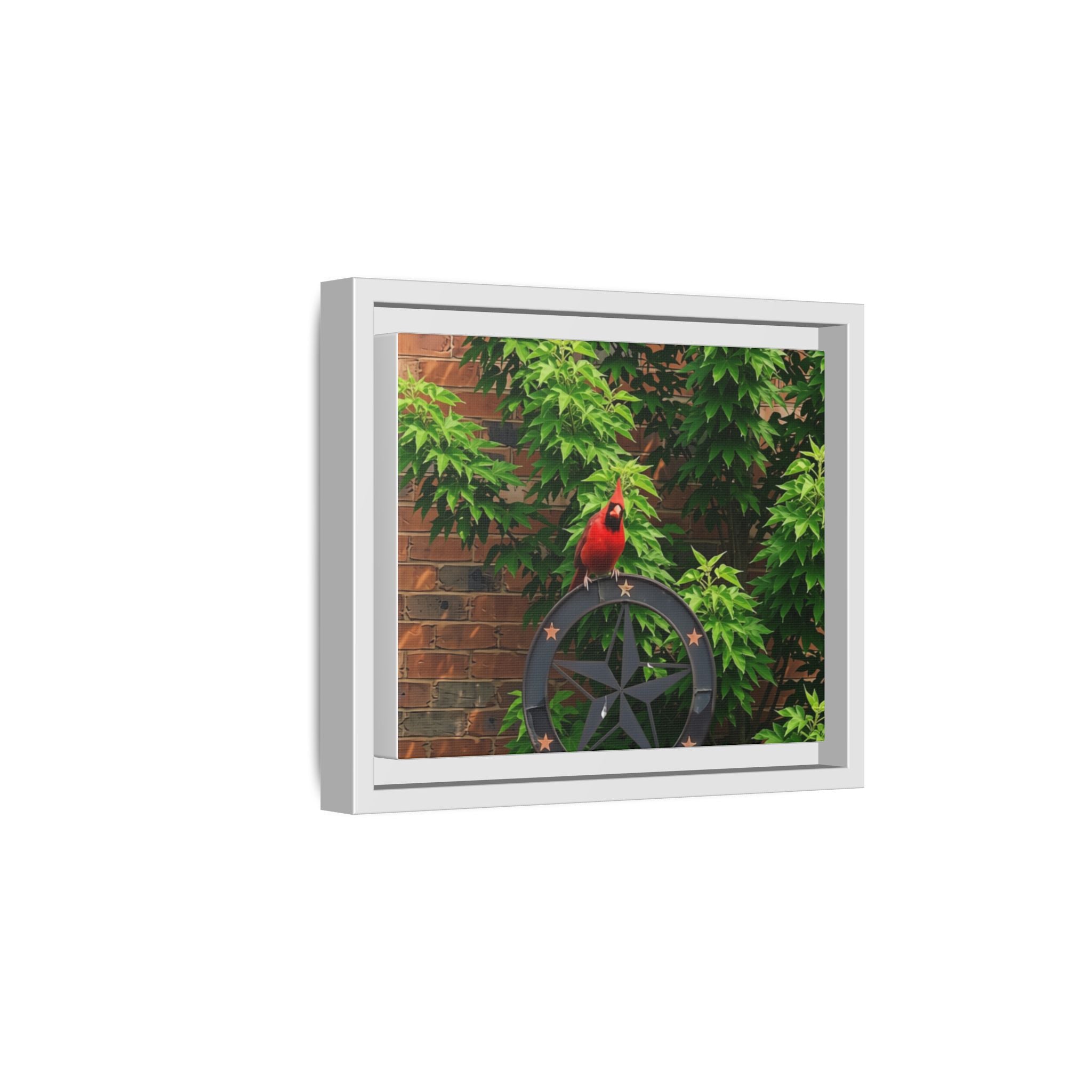 Cardinal on Star Wheel — Framed Matte Canvas Wall Art
