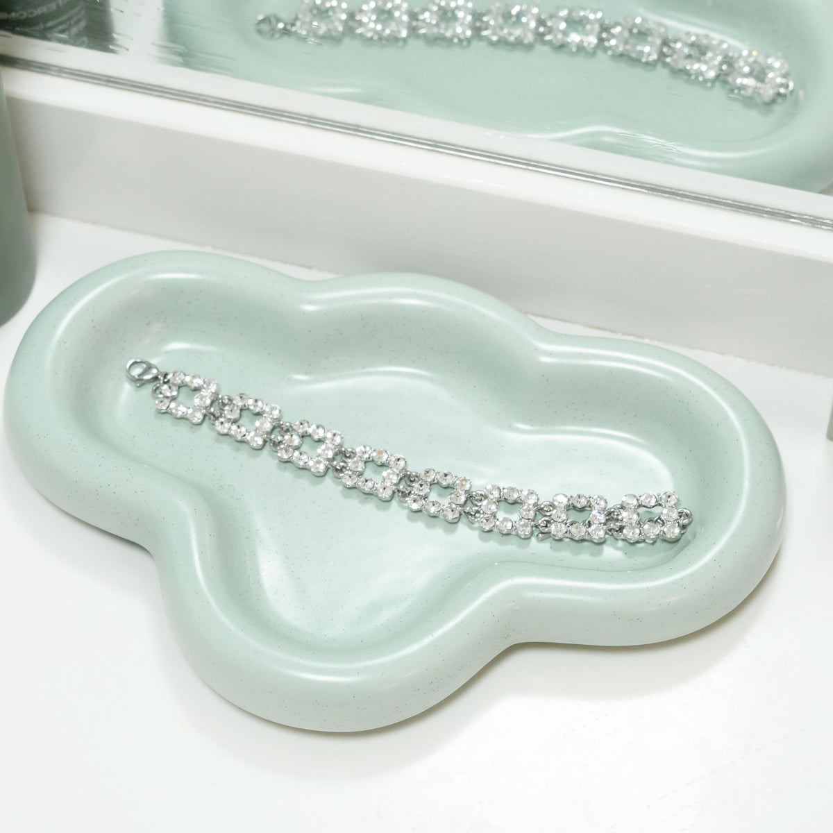 Lynagert Cloud Trinket Dish, Chubby Jewelry Tray, Ceramic Jewelry Ring Trinket Dish for Rings Earrings Necklace Organizer, Mother's Day Thanksgiving Christmas Birthday Bridesmaid Gifts (Silver)