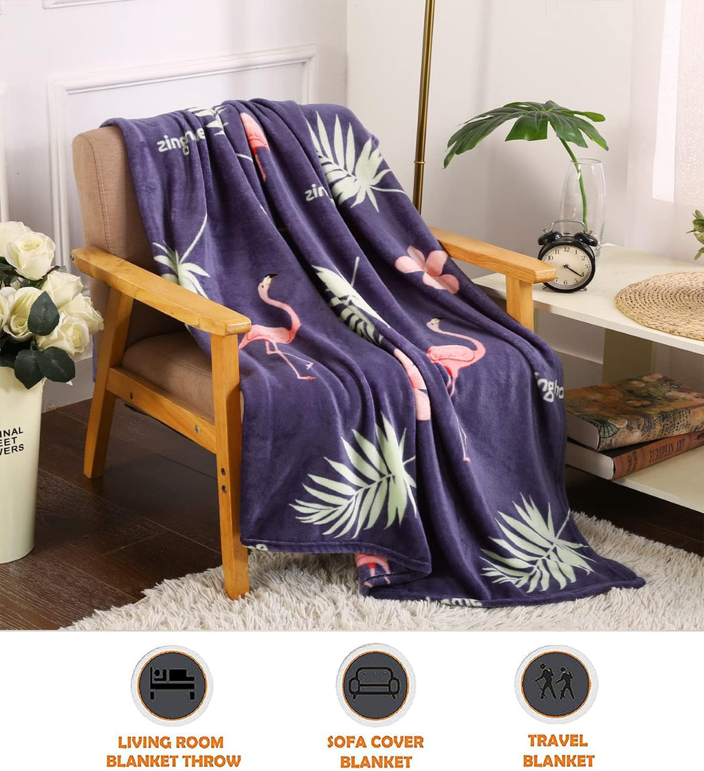 Elegant Comfort Luxury Velvet Super Soft Christmas Prints Fleece Blanket-Holiday Theme Home Décor Fuzzy Warm and Cozy Throws for Winter Bedding, Couch and Gift, 50 x 60 inch, Burgundy Reindeer