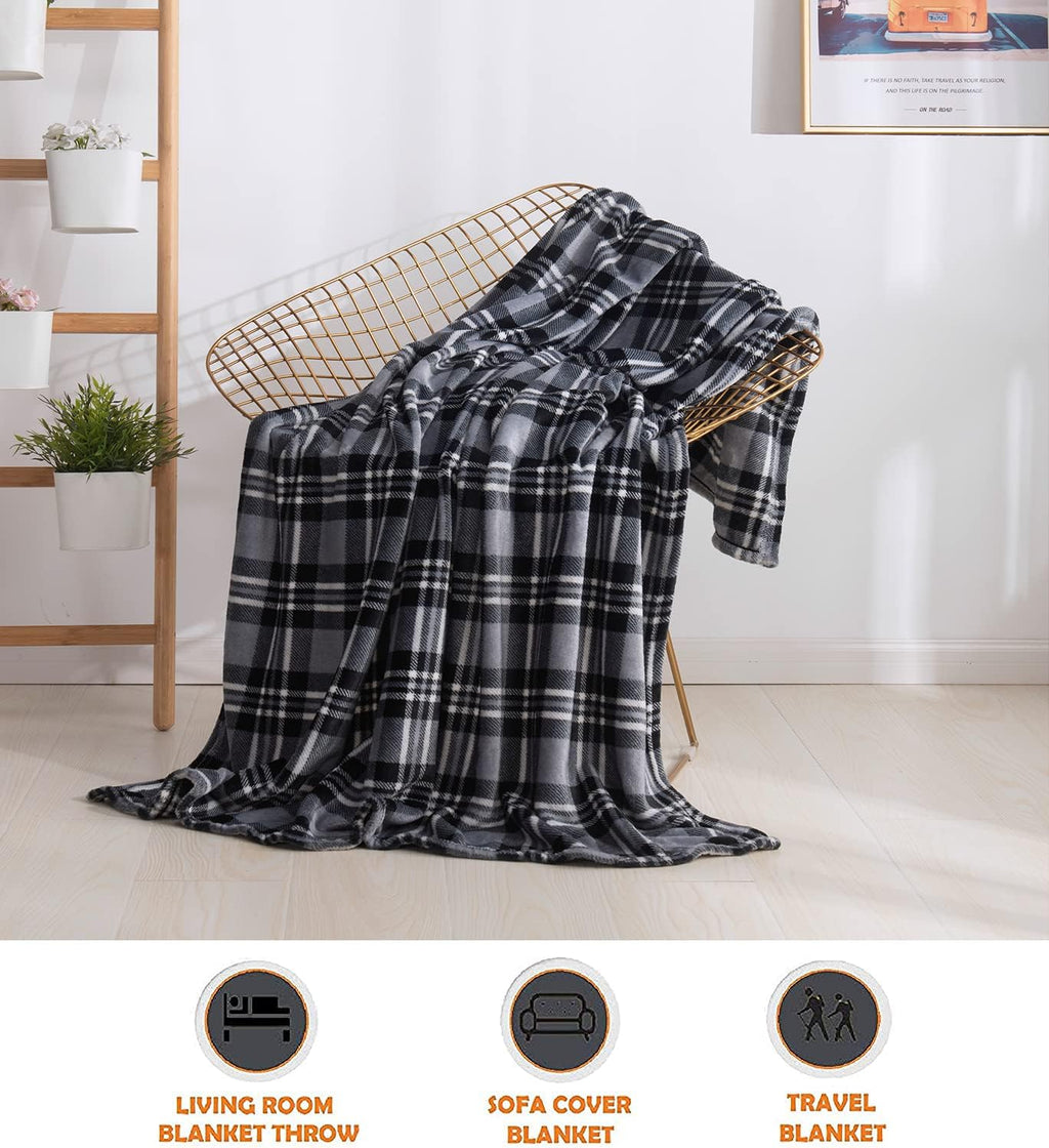 Elegant Comfort Luxury Velvet Super Soft Christmas Prints Fleece Blanket-Holiday Theme Home Décor Fuzzy Warm and Cozy Throws for Winter Bedding, Couch and Gift, 50 x 60 inch, Burgundy Reindeer