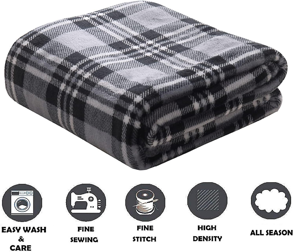 Elegant Comfort Luxury Velvet Super Soft Christmas Prints Fleece Blanket-Holiday Theme Home Décor Fuzzy Warm and Cozy Throws for Winter Bedding, Couch and Gift, 50 x 60 inch, Burgundy Reindeer