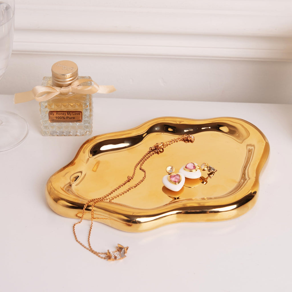 Lynagert Cloud Trinket Dish, Chubby Jewelry Tray, Ceramic Jewelry Ring Trinket Dish for Rings Earrings Necklace Organizer, Mother's Day Thanksgiving Christmas Birthday Bridesmaid Gifts (Silver)